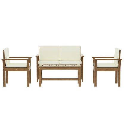 Gardeon 4-Piece Outdoor Sofa Set Wooden Couch Lounge Setting-Outdoor Sofa Sets-PEROZ Accessories
