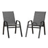 Gardeon 2PC Outdoor Dining Chairs Stackable Lounge Chair Patio Furniture Grey-Furniture > Outdoor > Outdoor Chairs-PEROZ Accessories