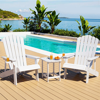 Gardeon Outdoor Table and Chairs HDPE Adirondack Beach Chair Sun Lounge Patio Furniture Garden White-Furniture &gt; Outdoor &gt; Outdoor Chairs-PEROZ Accessories