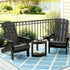 Gardeon Outdoor Table and Chairs HDPE Folding Adirondack Beach Chair Patio Furniture Black-Furniture > Outdoor > Outdoor Chairs-PEROZ Accessories