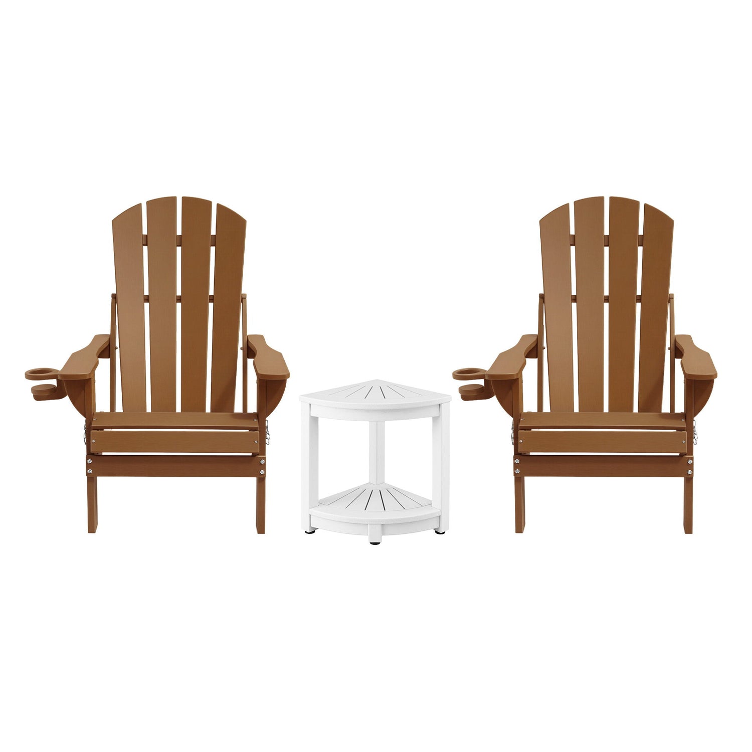 Gardeon Outdoor Table and Chairs HDPE Folding Adirondack Beach Chair Patio Furniture-Furniture > Outdoor > Outdoor Chairs-PEROZ Accessories