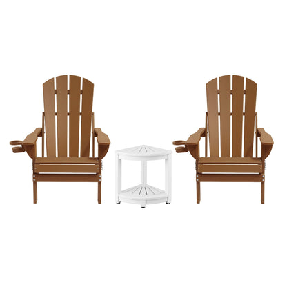 Gardeon Outdoor Table and Chairs HDPE Folding Adirondack Beach Chair Patio Furniture-Furniture > Outdoor > Outdoor Chairs-PEROZ Accessories