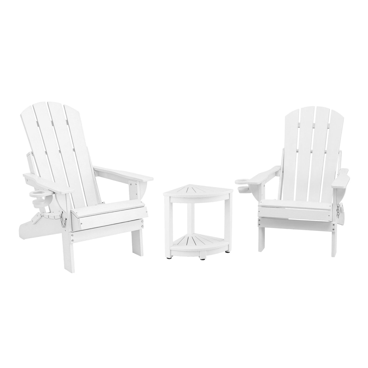 Gardeon Outdoor Table and Chairs HDPE Folding Adirondack Beach Chair Patio Furniture White-Furniture > Outdoor > Outdoor Chairs-PEROZ Accessories