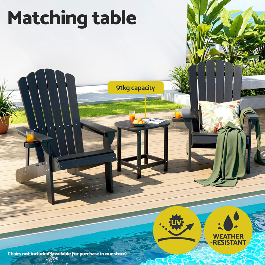 Gardeon Outdoor Coffee Side Table HDPE Desk Patio Furniture Camping Garden Black-Furniture &gt; Outdoor &gt; Outdoor Chairs-PEROZ Accessories