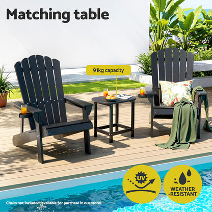 Gardeon Outdoor Coffee Side Table HDPE Desk Patio Furniture Camping Garden Black-Furniture &gt; Outdoor &gt; Outdoor Chairs-PEROZ Accessories