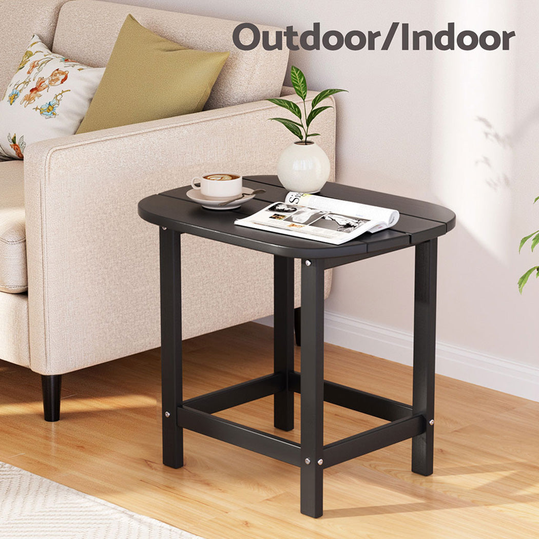 Gardeon Outdoor Coffee Side Table HDPE Desk Patio Furniture Camping Garden Black-Furniture &gt; Outdoor &gt; Outdoor Chairs-PEROZ Accessories
