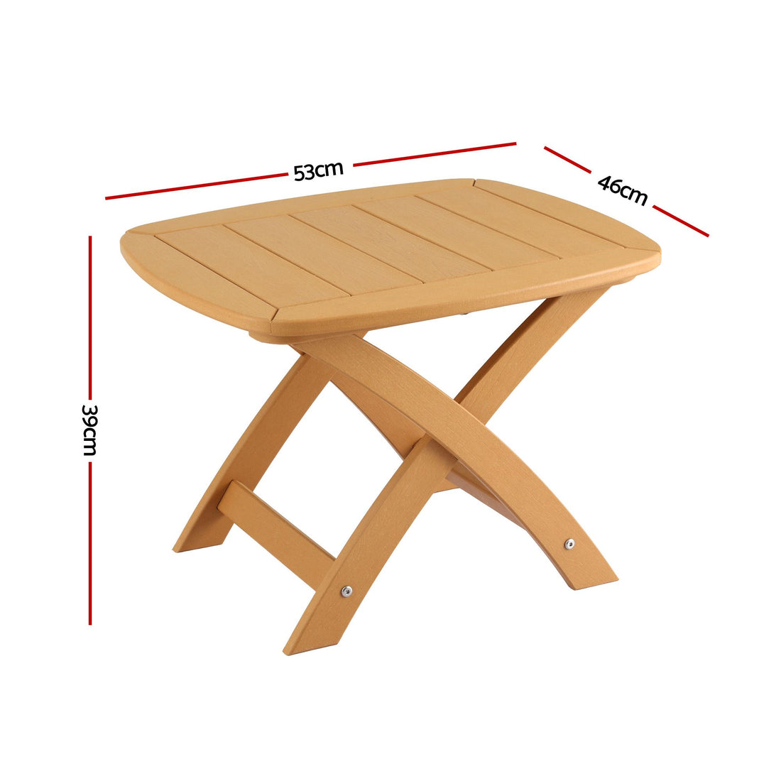 Gardeon Outdoor Coffee Side Table HDPE Desk Indoor Patio Furniture Garden Natural-Furniture > Living Room > Side Tables-PEROZ Accessories