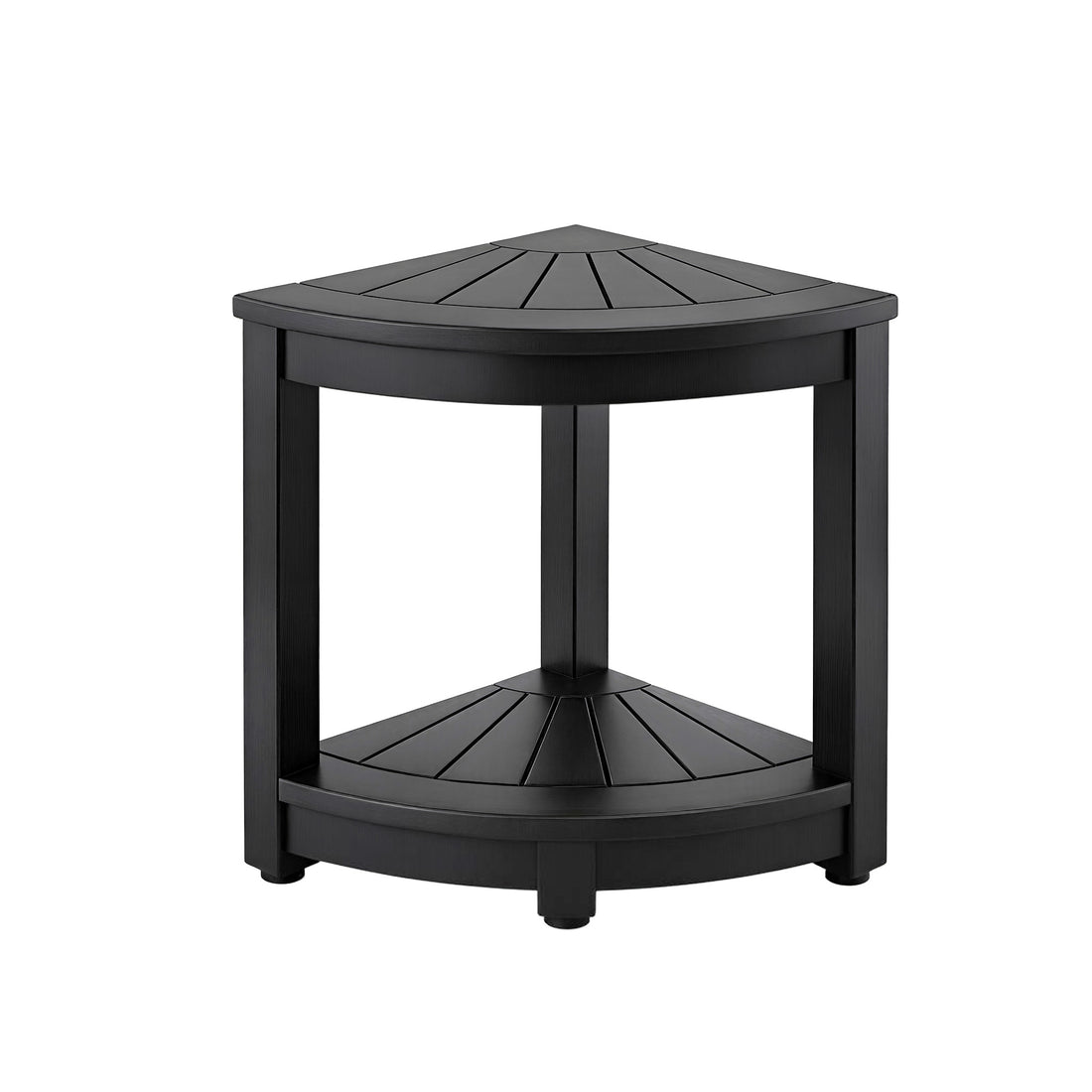 Gardeon Outdoor Coffee Side Table HDPE Desk Corner Shower Stool Bench Seat with Storage Shelf Black-Furniture > Living Room > Side Tables-PEROZ Accessories