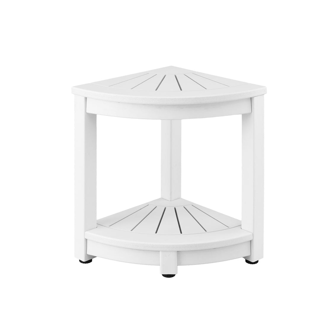Gardeon Outdoor Coffee Side Table HDPE Desk Corner Shower Stool Bench Seat with Storage Shelf White-Furniture > Living Room > Side Tables-PEROZ Accessories