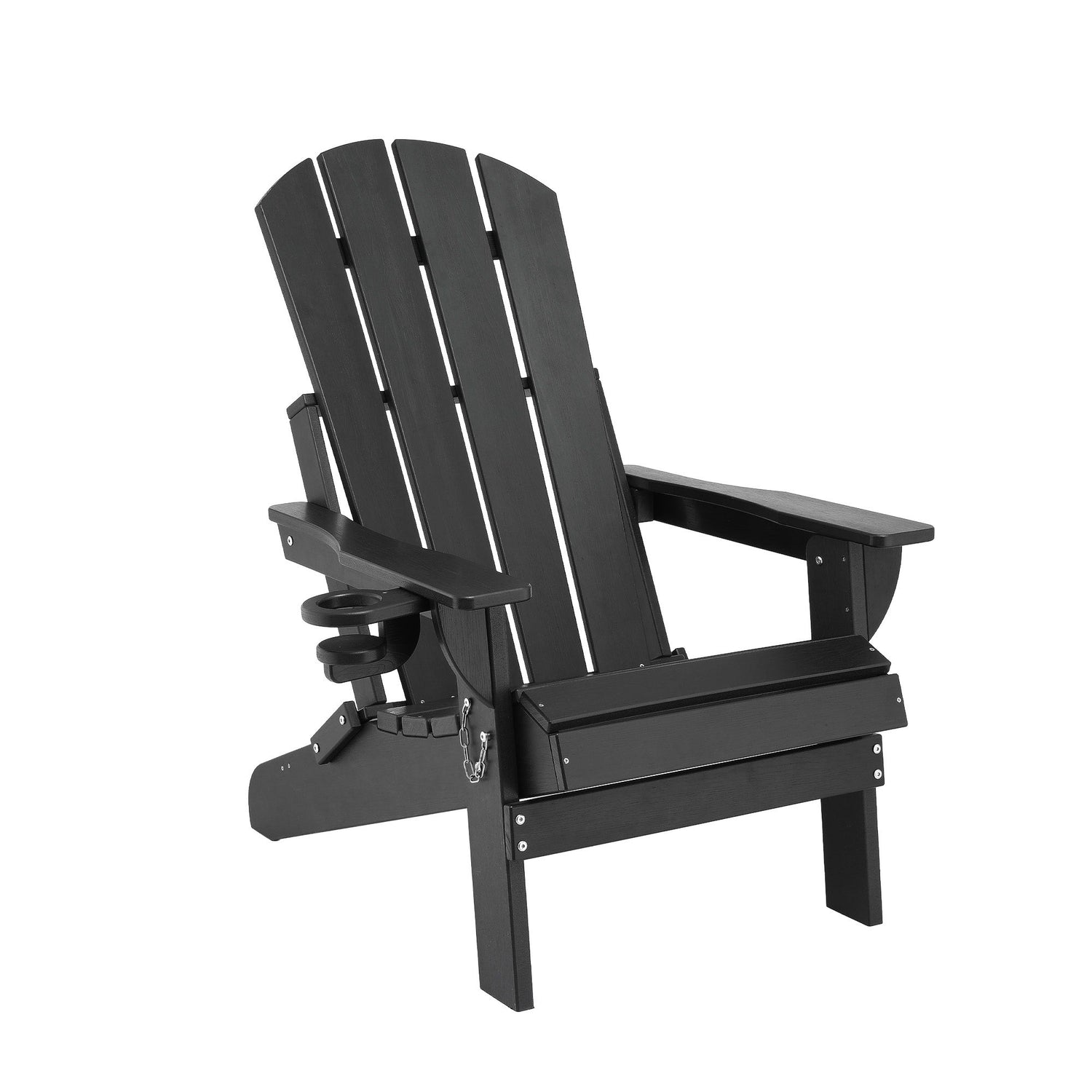 Gardeon Outdoor Chairs Folding Adirondack Beach Chair HDPE Sun Lounge Patio Furniture Garden Black-Furniture > Outdoor > Outdoor Chairs-PEROZ Accessories