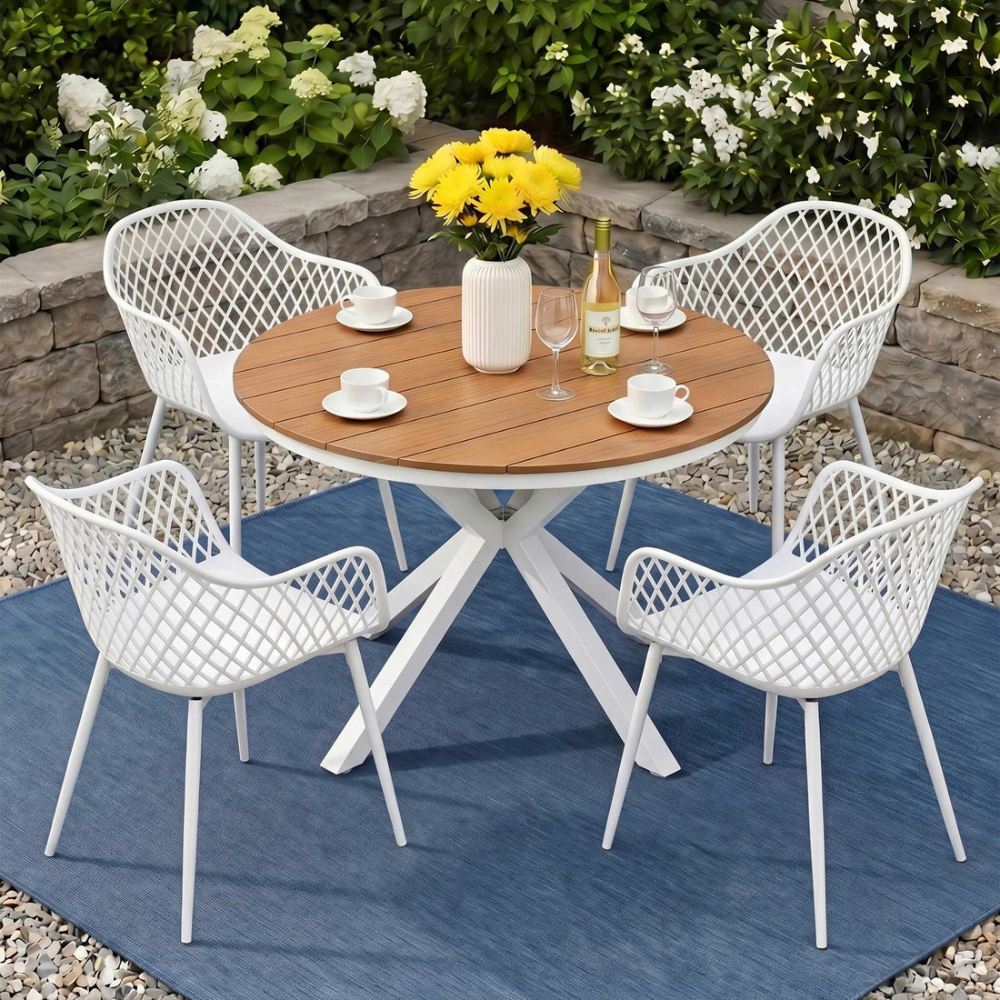 Gardeon 5PCS Outdoor Dining Set Table and Chairs Patio Garden Furniture Diamond-Furniture > Outdoor > Outdoor Dining Sets-PEROZ Accessories