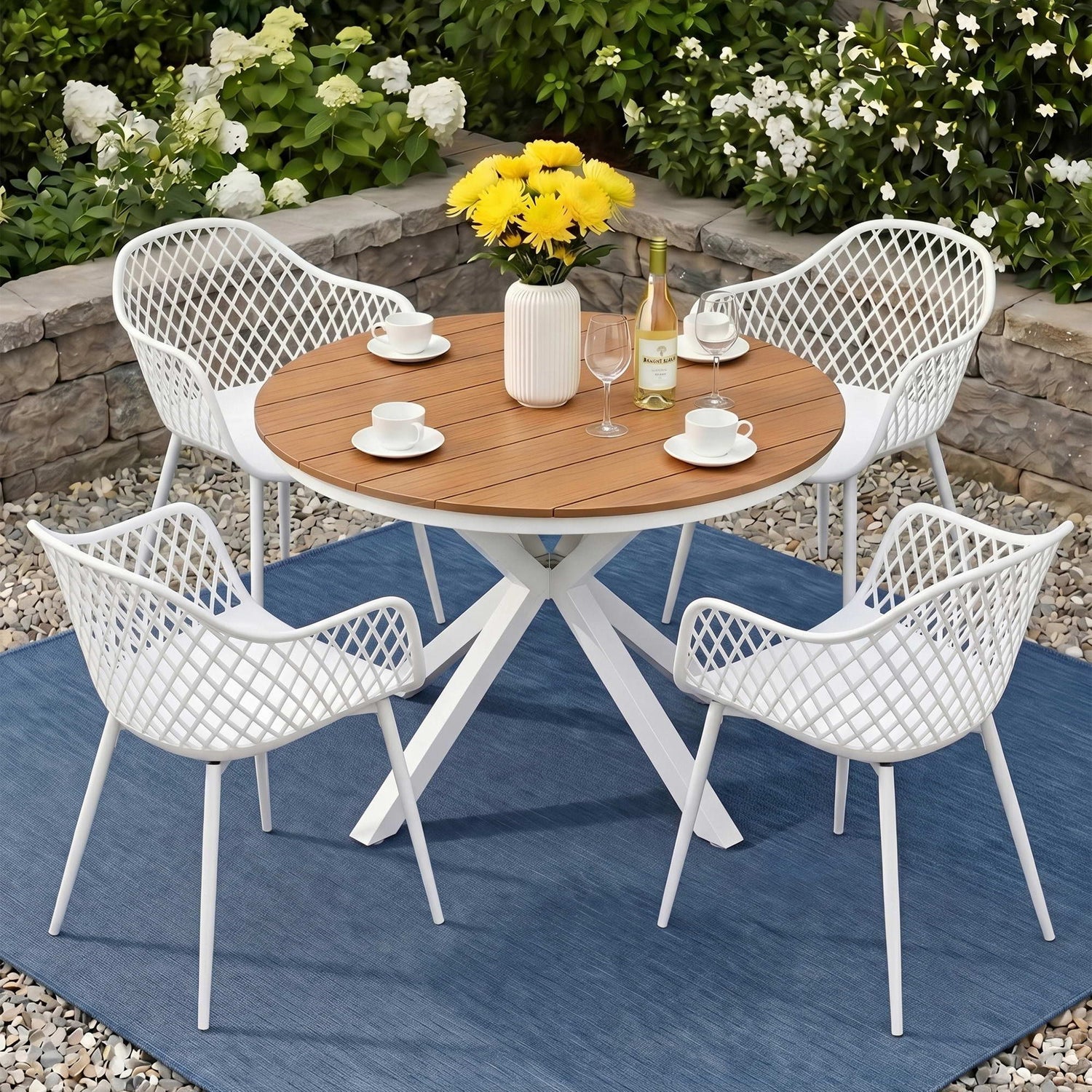 Gardeon 5PCS Outdoor Dining Set Table and Chairs Patio Garden Furniture Diamond-Furniture > Outdoor > Outdoor Dining Sets-PEROZ Accessories