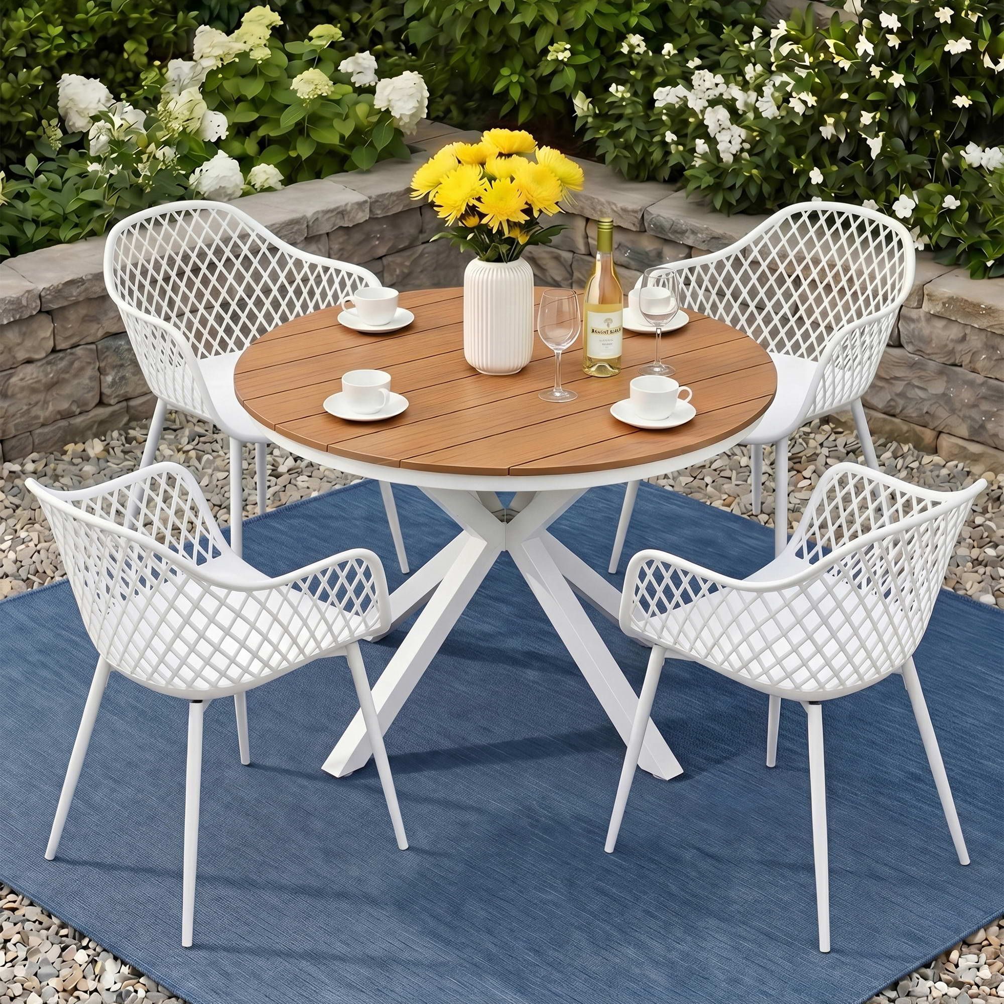 Gardeon 5PCS Outdoor Dining Set Table and Chairs Patio Garden Furniture Diamond-Furniture > Outdoor > Outdoor Dining Sets-PEROZ Accessories