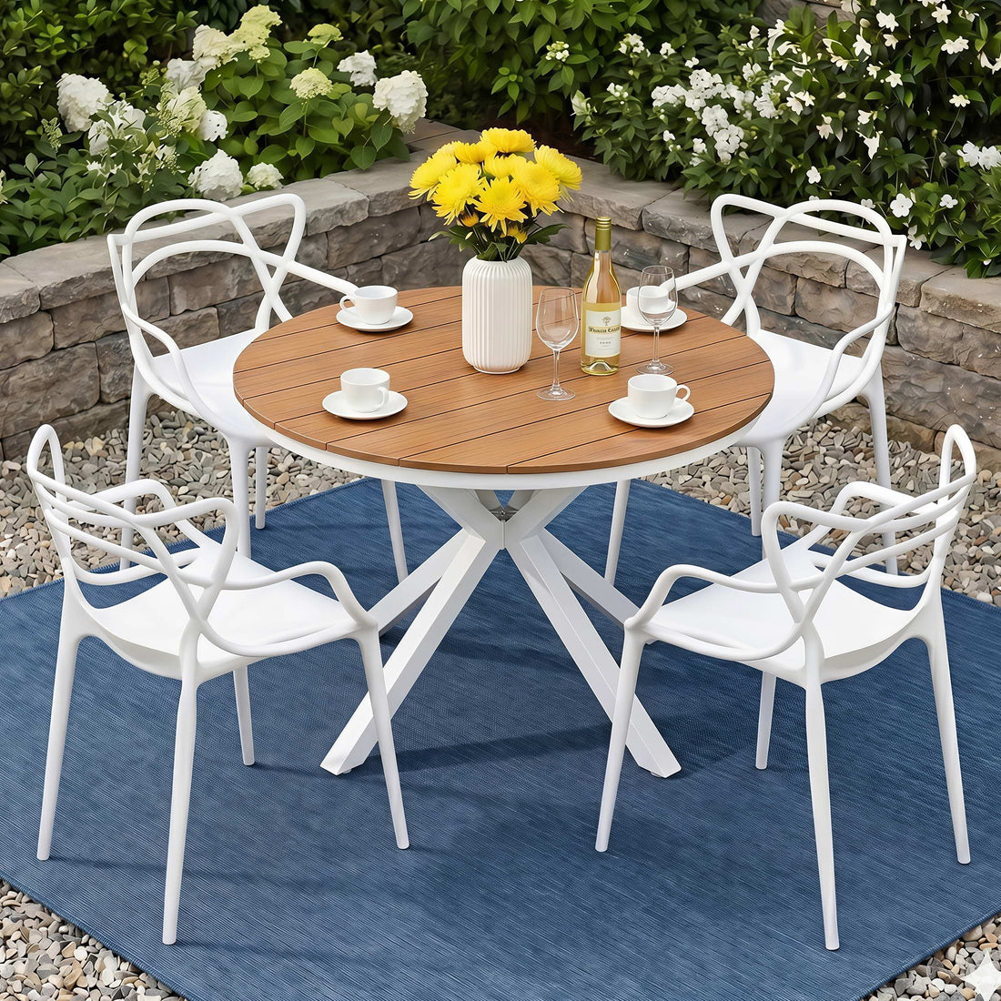 Gardeon 5PCS Outdoor Dining Set Table and Chairs Patio Garden Furniture Entwine-Furniture > Outdoor > Outdoor Dining Sets-PEROZ Accessories