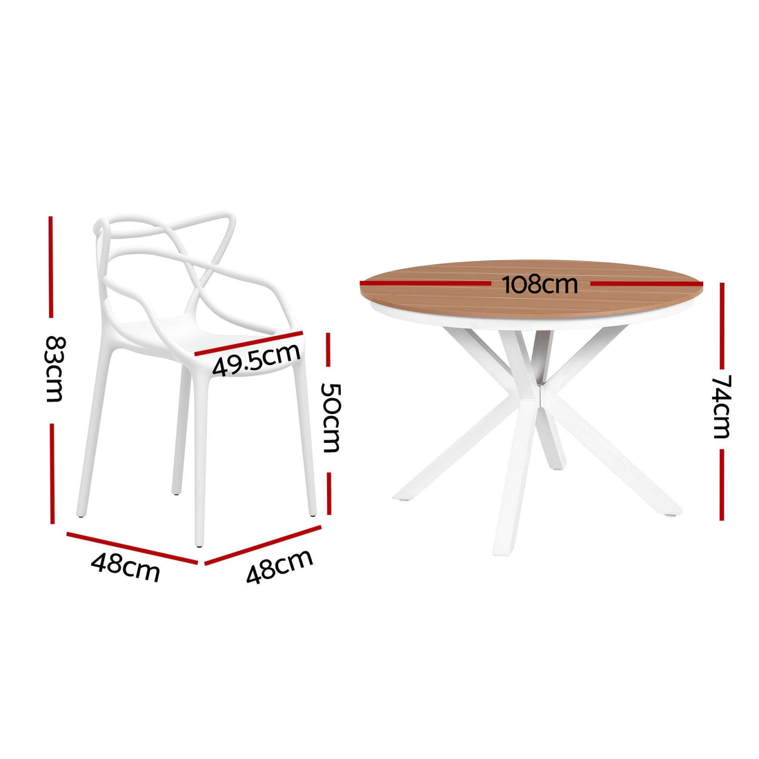 Gardeon 5PCS Outdoor Dining Set Table and Chairs Patio Garden Furniture Entwine-Furniture > Outdoor > Outdoor Dining Sets-PEROZ Accessories