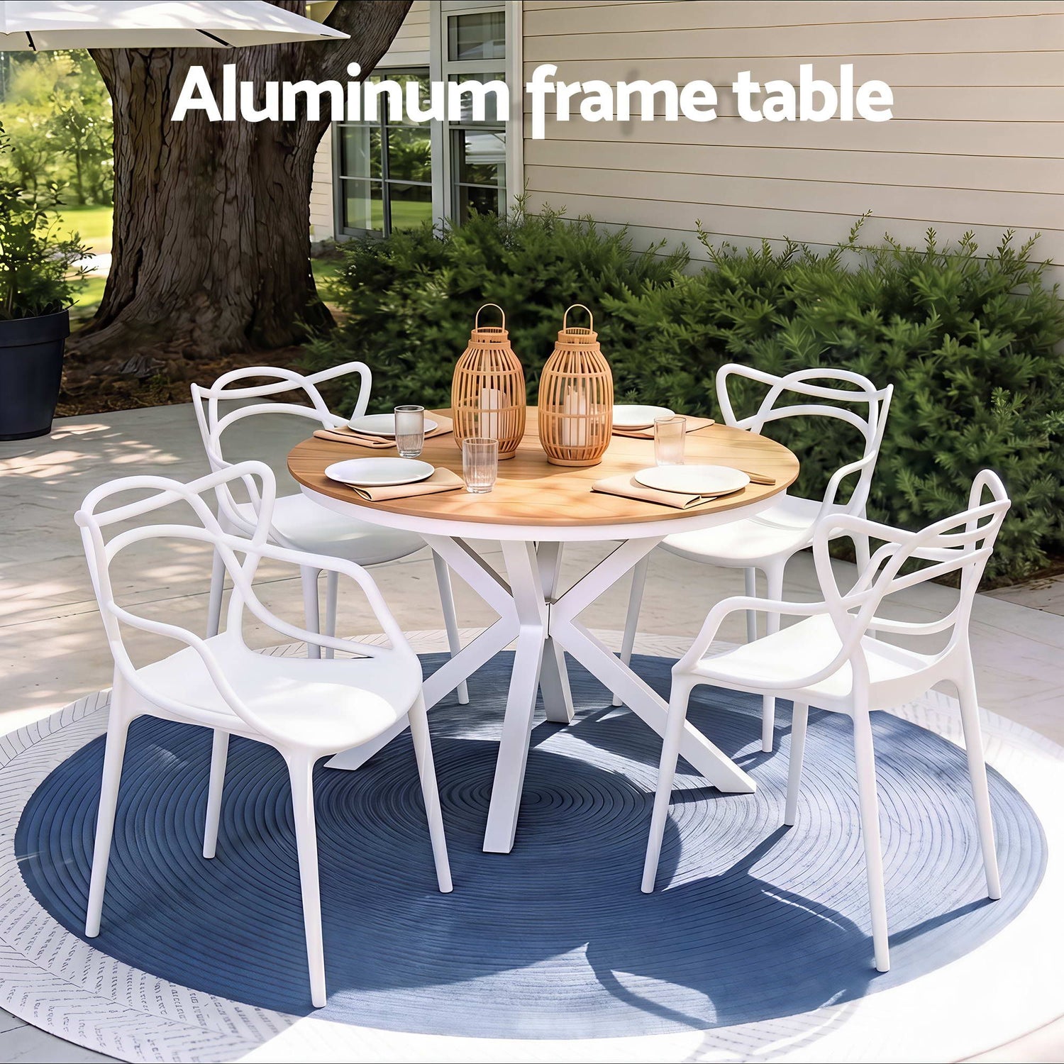 Gardeon 5PCS Outdoor Dining Set Table and Chairs Patio Garden Furniture Entwine-Furniture > Outdoor > Outdoor Dining Sets-PEROZ Accessories