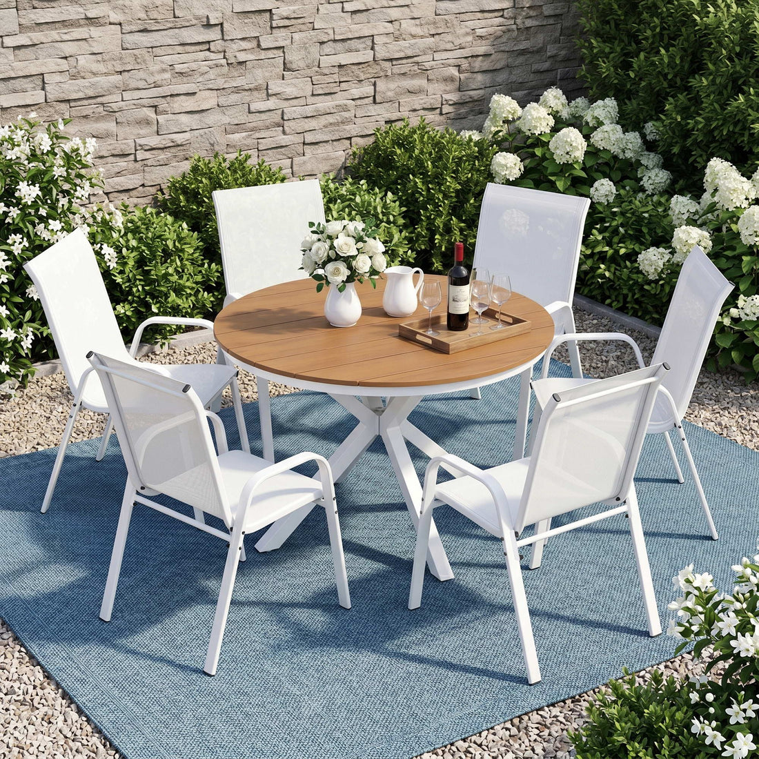 Gardeon 7PCS Outdoor Dining Set Table and Chairs Patio Garden Furniture Steel-Furniture > Outdoor > Outdoor Dining Sets-PEROZ Accessories