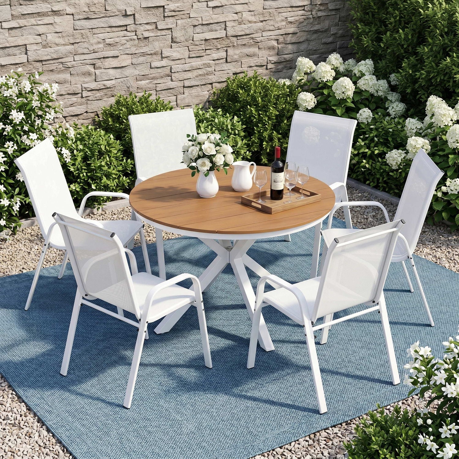 Gardeon 7PCS Outdoor Dining Set Table and Chairs Patio Garden Furniture Steel-Furniture > Outdoor > Outdoor Dining Sets-PEROZ Accessories