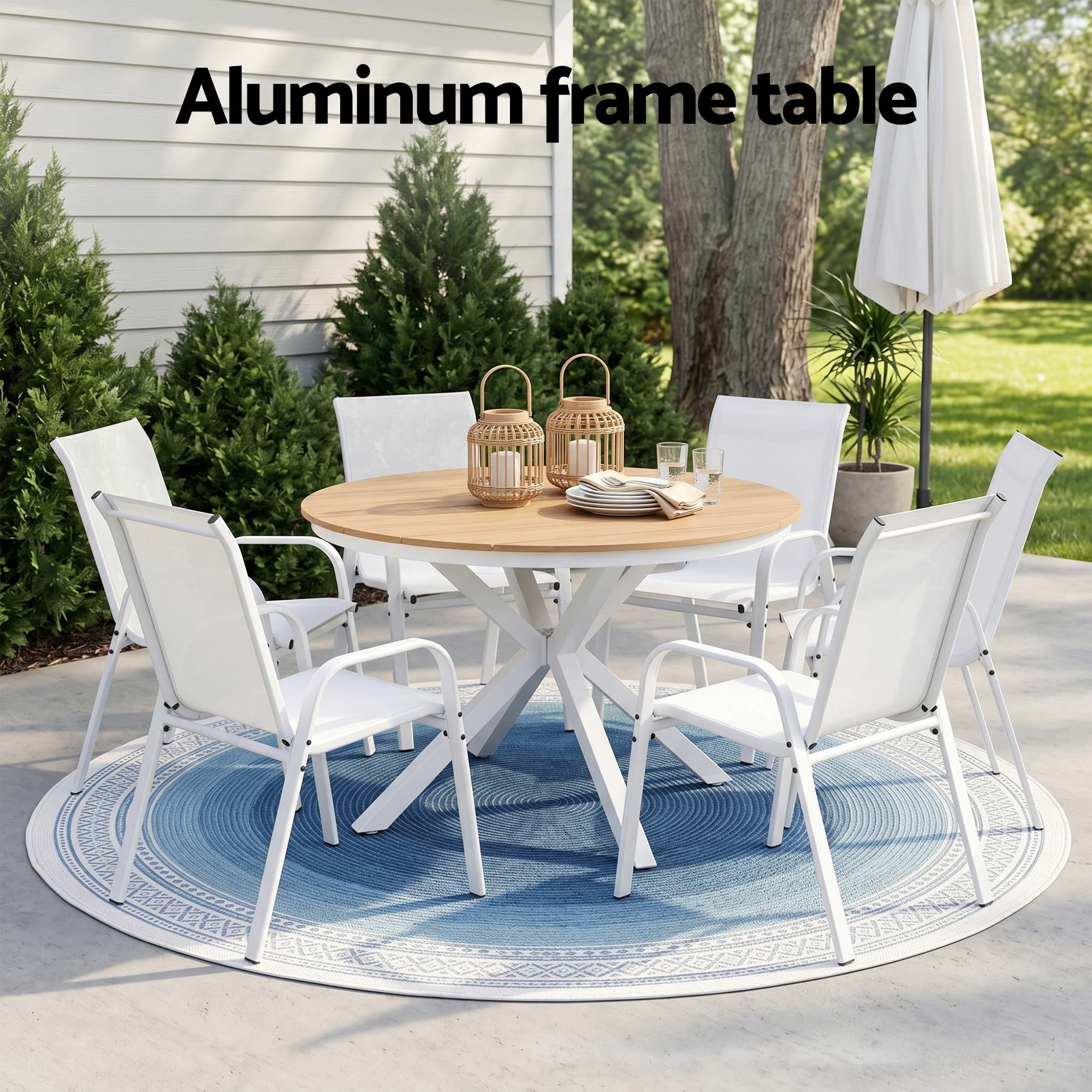 Gardeon 7PCS Outdoor Dining Set Table and Chairs Patio Garden Furniture Steel-Furniture > Outdoor > Outdoor Dining Sets-PEROZ Accessories