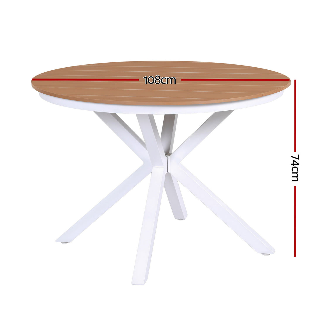 Gardeon Outdoor Dining Table 108CM Aluminum Frame WPC Top Desk Patio Furniture-Furniture > Living Room > Side Tables-PEROZ Accessories