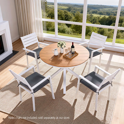 Gardeon Outdoor Dining Table 108CM Aluminum Frame WPC Top Desk Patio Furniture-Furniture > Living Room > Side Tables-PEROZ Accessories