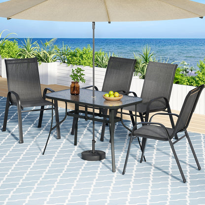 Gardeon 5PC Outdoor Dining Set Table and Chairs Patio Furniture Bistro Set Garden Black-Furniture &gt; Outdoor &gt; Outdoor Dining Sets-PEROZ Accessories