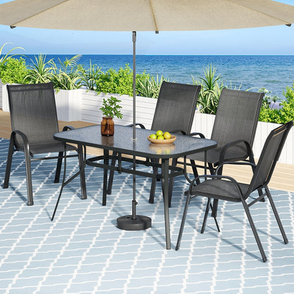 Gardeon 5PC Outdoor Dining Set Table and Chairs Patio Furniture Bistro Set Garden Black-Furniture &gt; Outdoor &gt; Outdoor Dining Sets-PEROZ Accessories