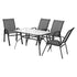 Gardeon 5PC Outdoor Dining Set Table and Chairs Patio Furniture Bistro Set Garden Grey-Furniture > Outdoor > Outdoor Dining Sets-PEROZ Accessories