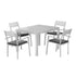 Gardeon Outdoor Dining Set 5 Piece Aluminum Extendable Table Setting White-Furniture > Outdoor > Outdoor Dining Sets-PEROZ Accessories