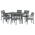 Gardeon Outdoor Dining Set 7 Piece Aluminum Table Chairs Setting Black-Furniture > Outdoor > Outdoor Dining Sets-PEROZ Accessories