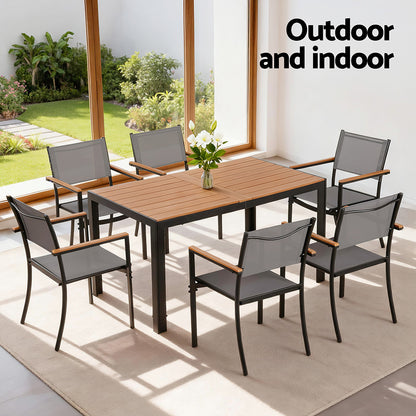 Gardeon 7PCS Outdoor Dining Set Table and Chairs Patio Garden Furniture Bistro Set-Furniture &gt; Outdoor &gt; Outdoor Dining Sets-PEROZ Accessories