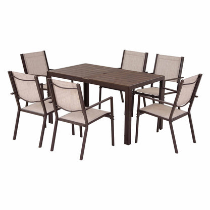 Gardeon 7PCS Outdoor Dining Set Patio Furniture Table and Chairs Garden Coffee-Furniture > Outdoor > Outdoor Dining Sets-PEROZ Accessories