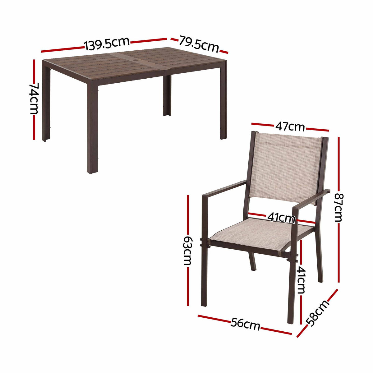 Gardeon 7PCS Outdoor Dining Set Patio Furniture Table and Chairs Garden Coffee-Furniture > Outdoor > Outdoor Dining Sets-PEROZ Accessories