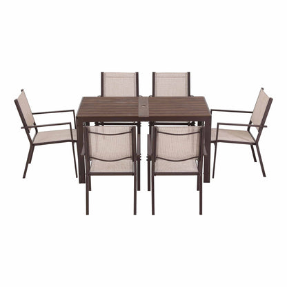 Gardeon 7PCS Outdoor Dining Set Patio Furniture Table and Chairs Garden Coffee-Furniture > Outdoor > Outdoor Dining Sets-PEROZ Accessories