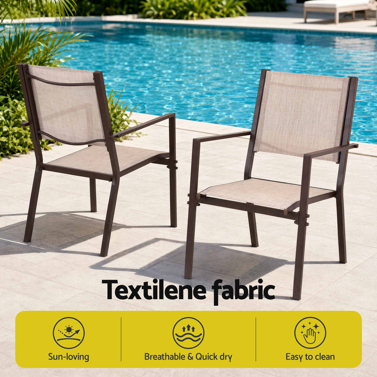 Gardeon 7PCS Outdoor Dining Set Patio Furniture Table and Chairs Garden Coffee-Furniture > Outdoor > Outdoor Dining Sets-PEROZ Accessories