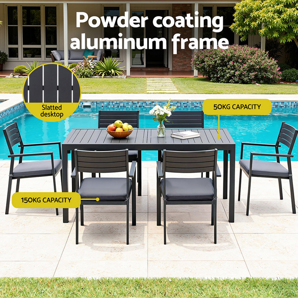 Gardeon Outdoor Dining Set 9PCS Aluminum Extendable Table Chairs Patio Furniture-Furniture &gt; Outdoor &gt; Outdoor Dining Sets-PEROZ Accessories