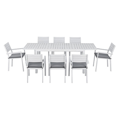 Gardeon Outdoor Dining Set 9PCS Aluminum Extendable Table Chairs Patio Furniture-Furniture > Outdoor > Outdoor Dining Sets-PEROZ Accessories