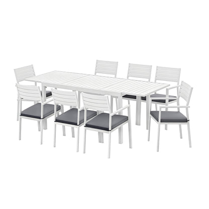 Gardeon Outdoor Dining Set 9PCS Aluminum Extendable Table Chairs Patio Furniture-Furniture > Outdoor > Outdoor Dining Sets-PEROZ Accessories