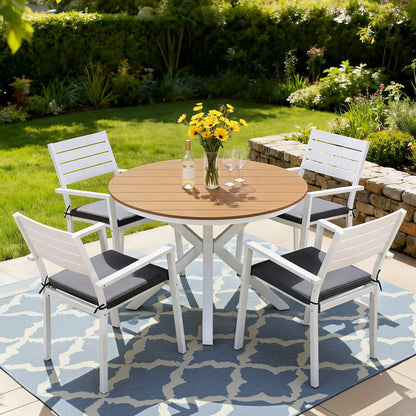 Gardeon Outdoor Dining Set 5 Piece Aluminum WPC Tabletop Patio Furniture-Furniture > Outdoor > Outdoor Dining Sets-PEROZ Accessories