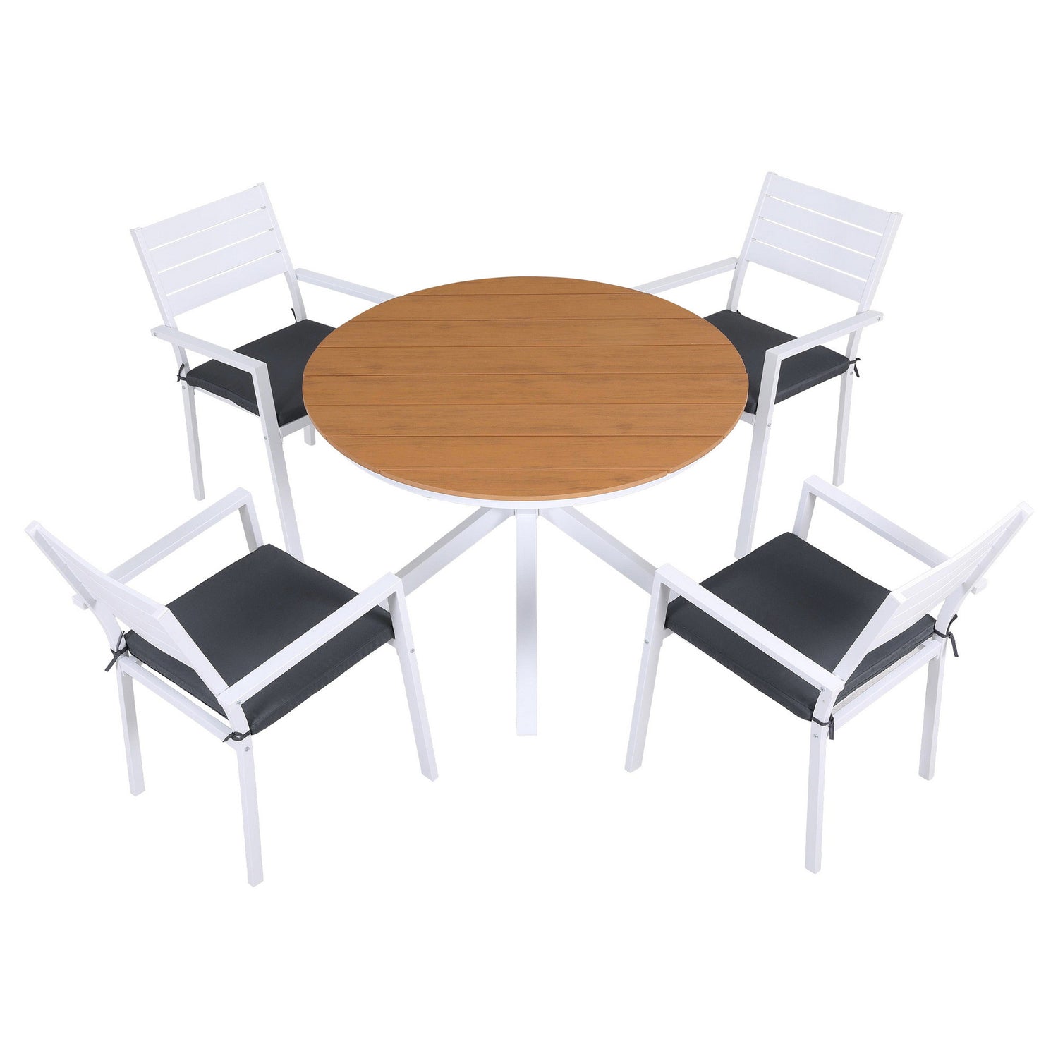 Gardeon Outdoor Dining Set 5 Piece Aluminum WPC Tabletop Patio Furniture-Furniture > Outdoor > Outdoor Dining Sets-PEROZ Accessories