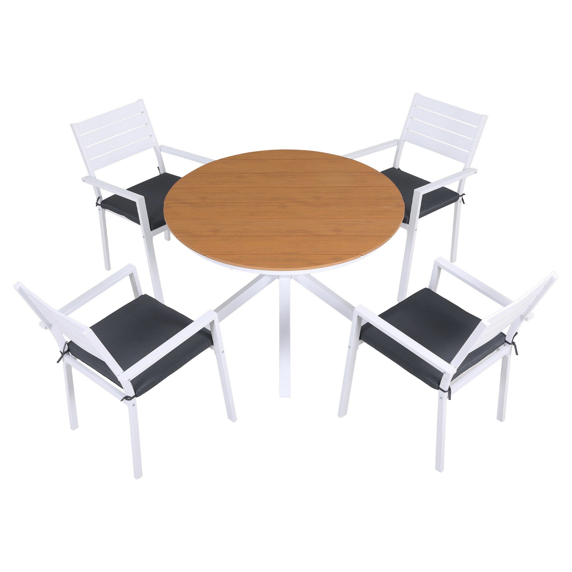 Gardeon Outdoor Dining Set 5 Piece Aluminum WPC Tabletop Patio Furniture-Furniture > Outdoor > Outdoor Dining Sets-PEROZ Accessories