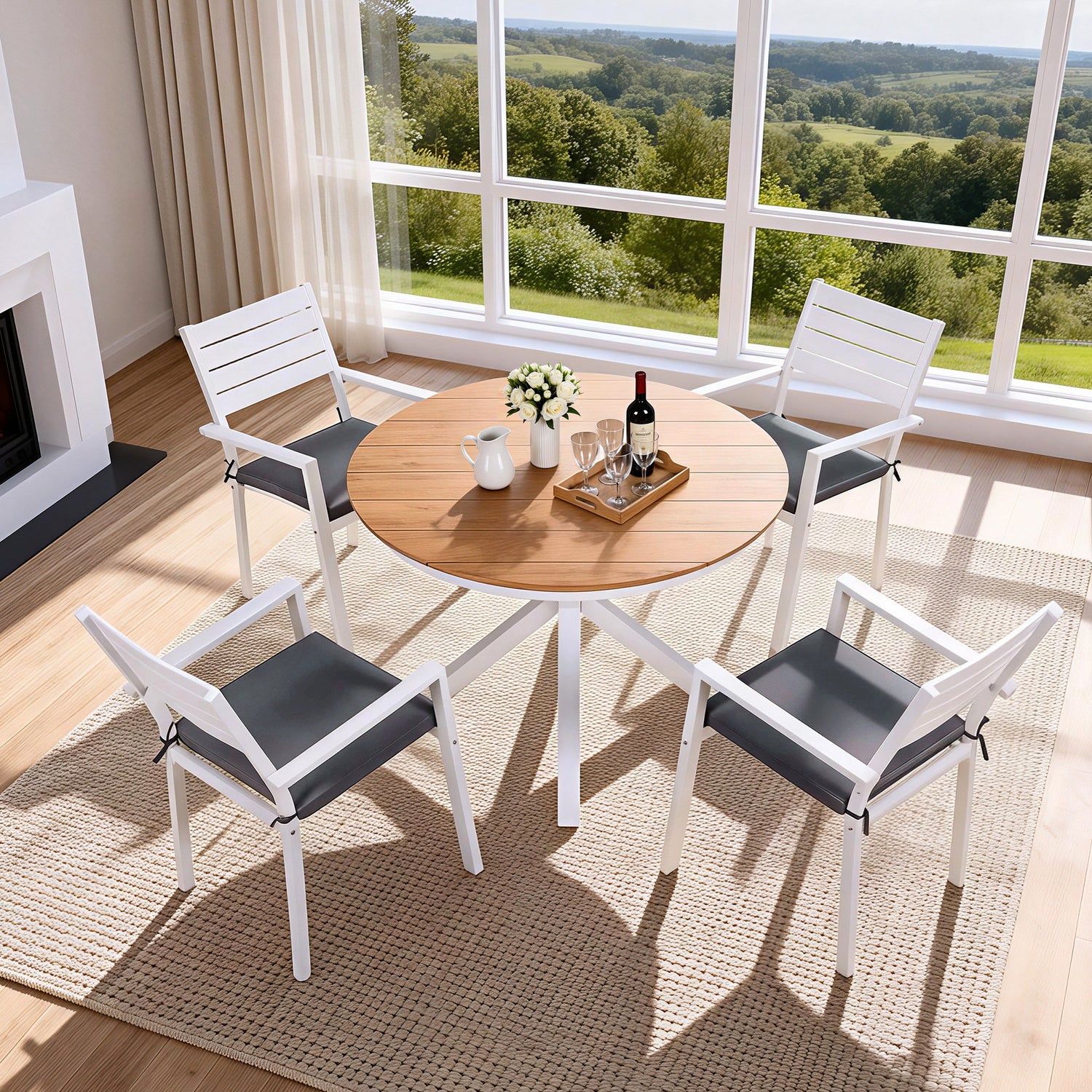 Gardeon Outdoor Dining Set 5 Piece Aluminum WPC Tabletop Patio Furniture-Furniture > Outdoor > Outdoor Dining Sets-PEROZ Accessories