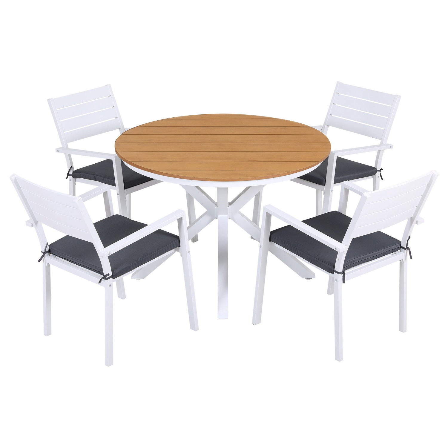 Gardeon Outdoor Dining Set 5 Piece Aluminum WPC Tabletop Patio Furniture-Furniture > Outdoor > Outdoor Dining Sets-PEROZ Accessories