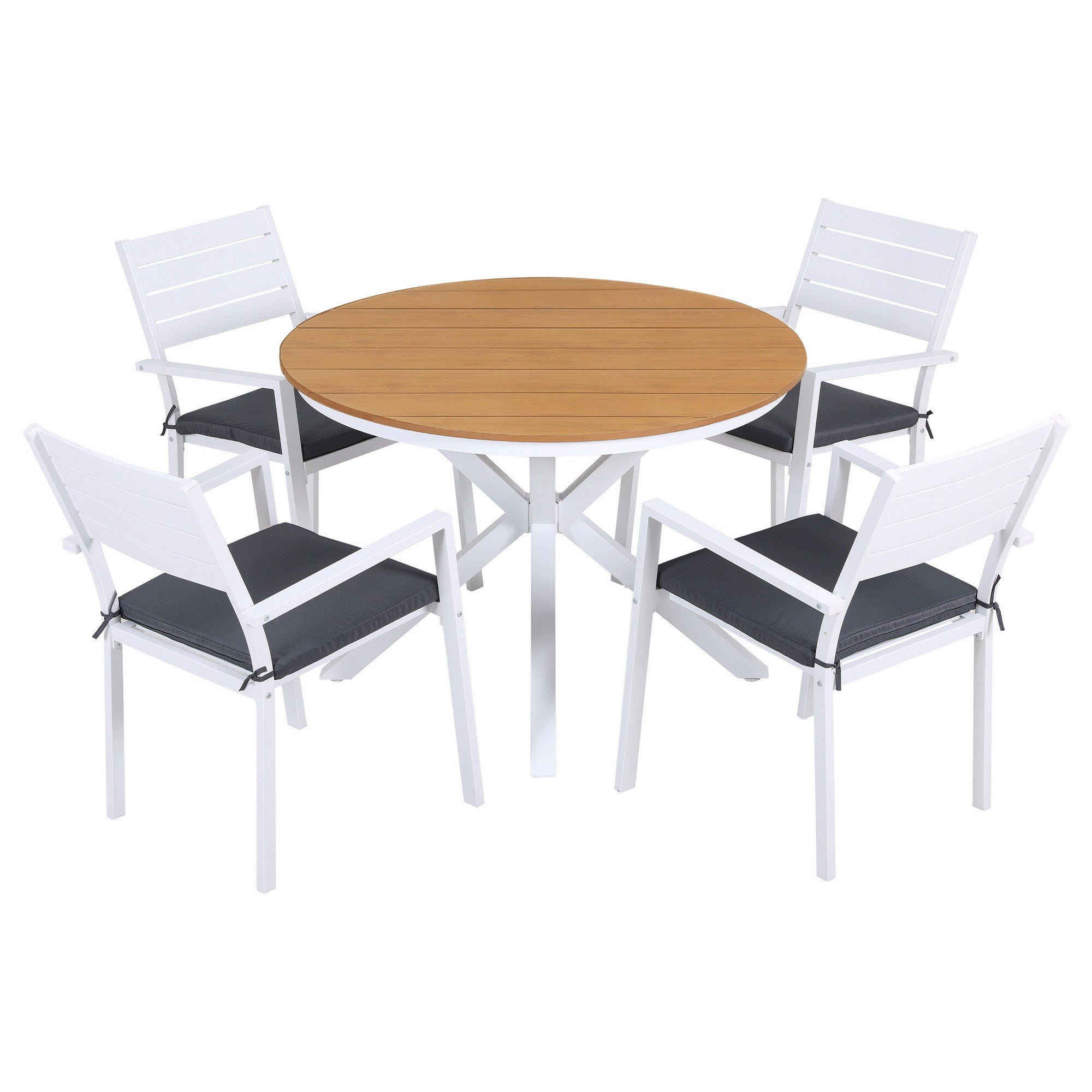 Gardeon Outdoor Dining Set 5 Piece Aluminum WPC Tabletop Patio Furniture-Furniture > Outdoor > Outdoor Dining Sets-PEROZ Accessories