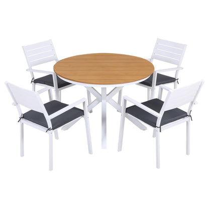 Gardeon Outdoor Dining Set 5 Piece Aluminum WPC Tabletop Patio Furniture-Furniture > Outdoor > Outdoor Dining Sets-PEROZ Accessories