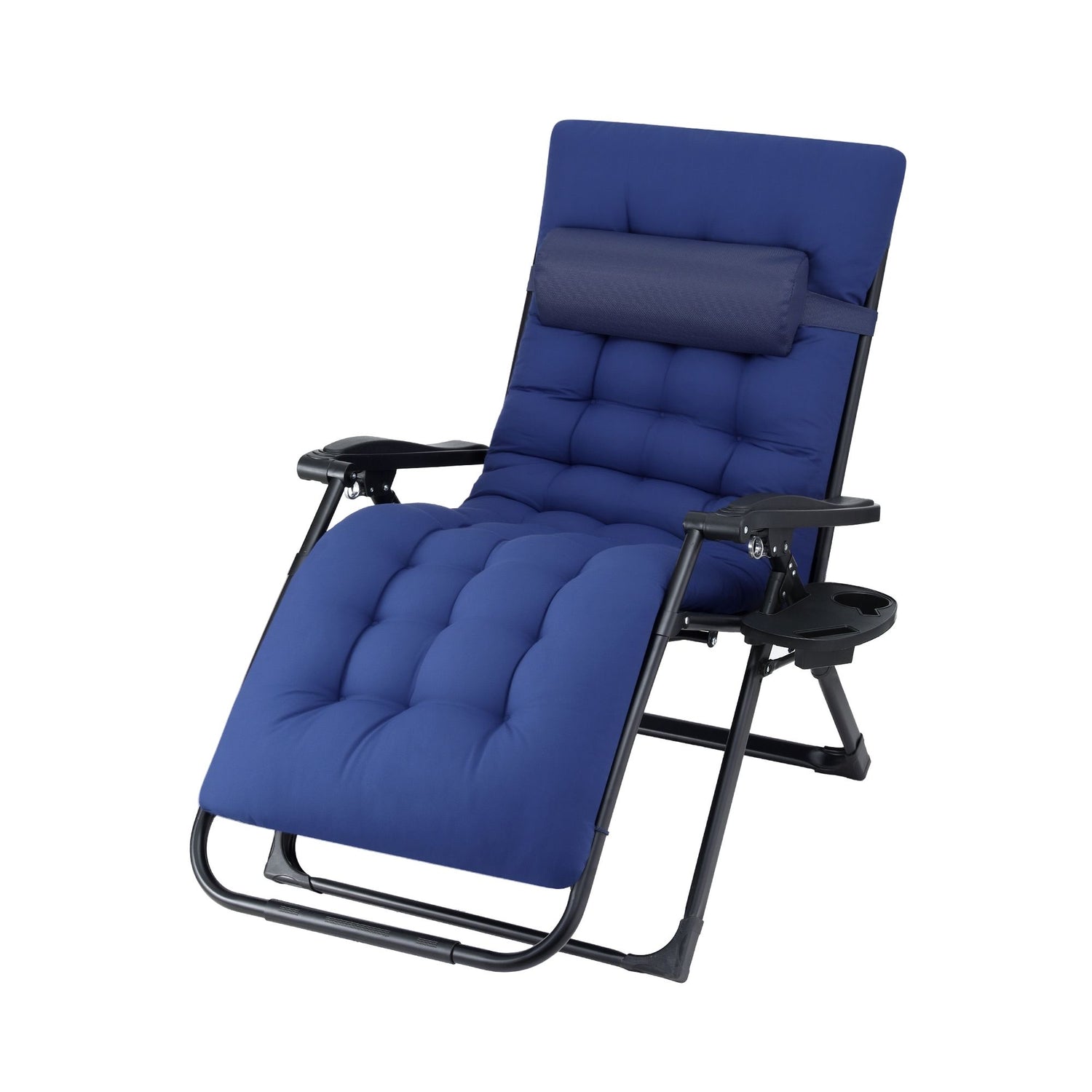 Gardeon Sun Lounge Lounger Folding Camping Zero Gravity Chair Outdoor Furniture XL Blue-Furniture > Outdoor > Outdoor Chairs-PEROZ Accessories