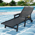 Gardeon Sun Lounge Lounger Beach Chair HDPE Patio Outdoor Furniture with Wheels Black-Furniture > Outdoor > Outdoor Chairs-PEROZ Accessories