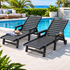 Gardeon 2PCS Sun Lounge Lounger Beach Chair HDPE Patio Outdoor Furniture with Wheels Black-Furniture > Outdoor > Outdoor Chairs-PEROZ Accessories