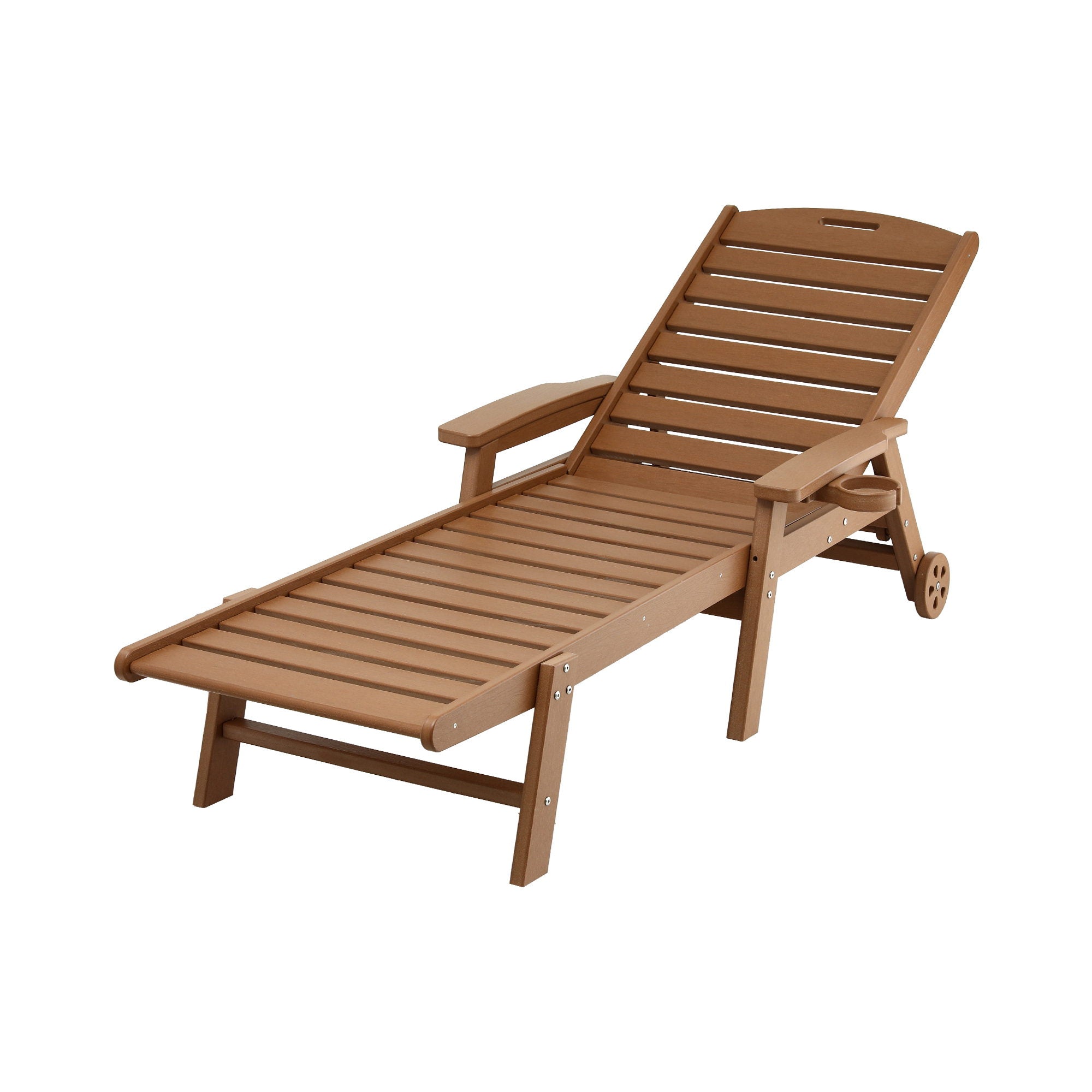 Gardeon Sun Lounge Lounger Beach Chair HDPE Patio Outdoor Furniture with Wheels Brown-Furniture > Outdoor > Outdoor Chairs-PEROZ Accessories