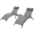 Gardeon 3PC Sun Lounge Outdoor Lounger Steel Table Chairs Patio Furniture Grey-Furniture > Outdoor-PEROZ Accessories